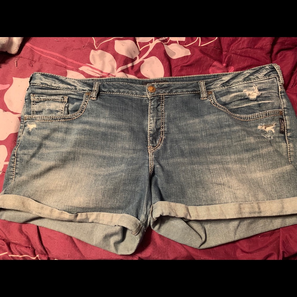 Silver Jean Shorts - Plus Size 24